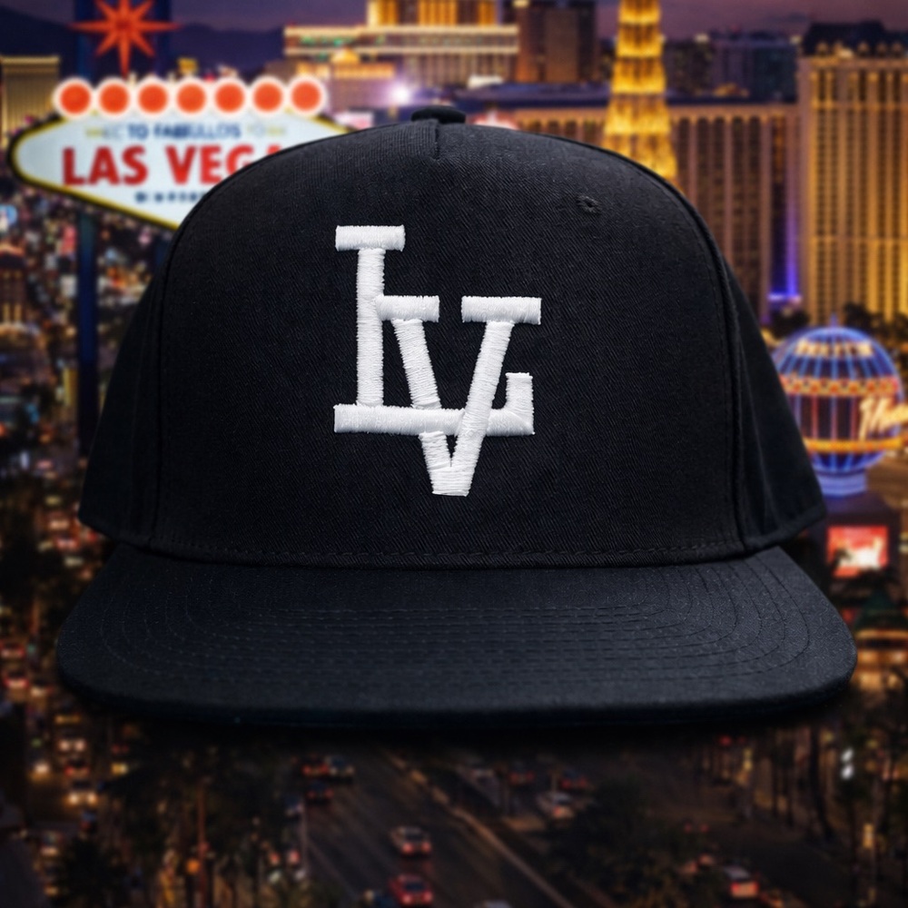 Black Cap with White LV Logo